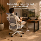 [Stone Grey] Persoon gamet comfortabel in de Alygn Core Pro ergonomische bureaustoel, ook geschikt als ergonomische gamingstoel
