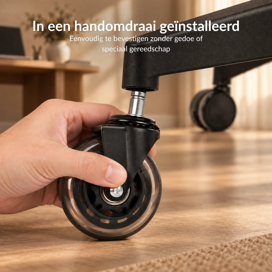 Alygn eersteklas bureaustoelwielen met eenvoudige installatie